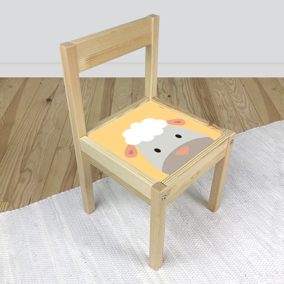 Sheep Sticker for LATT Chair in Yellow and Grey