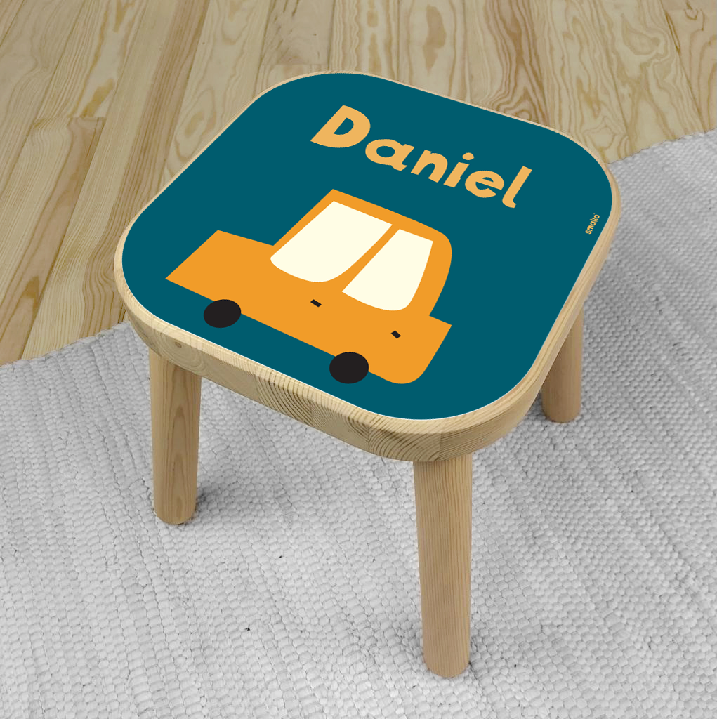 Sticker for IKEA Flisat Stool with kids name