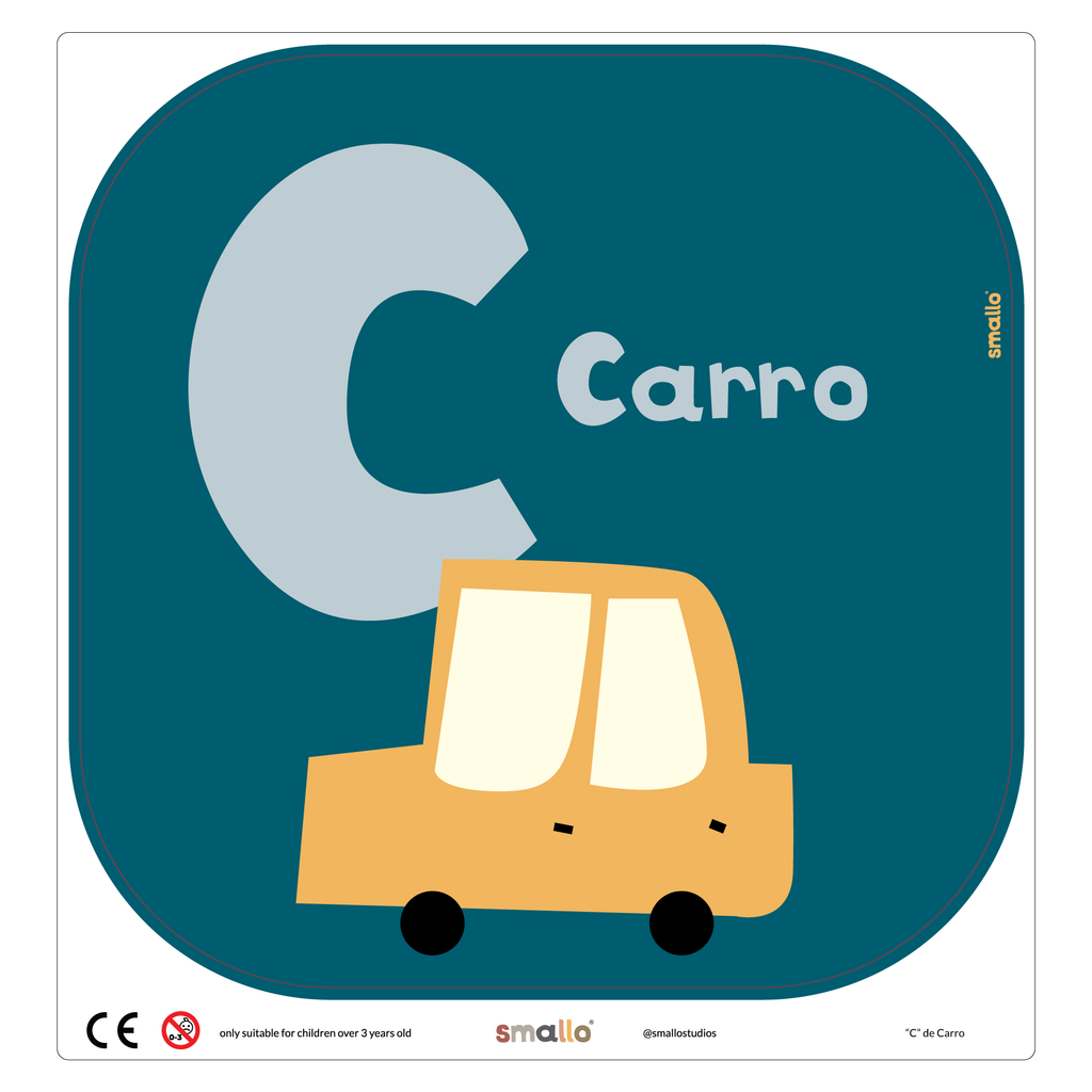 Letter C for Carro in Portuguese for Flisat Stool
