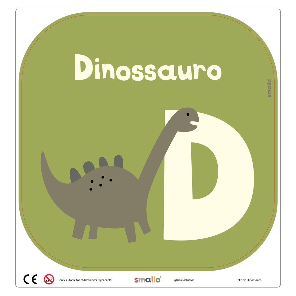 Letter D for Dinossauro in Portuguese for Flisat Stool