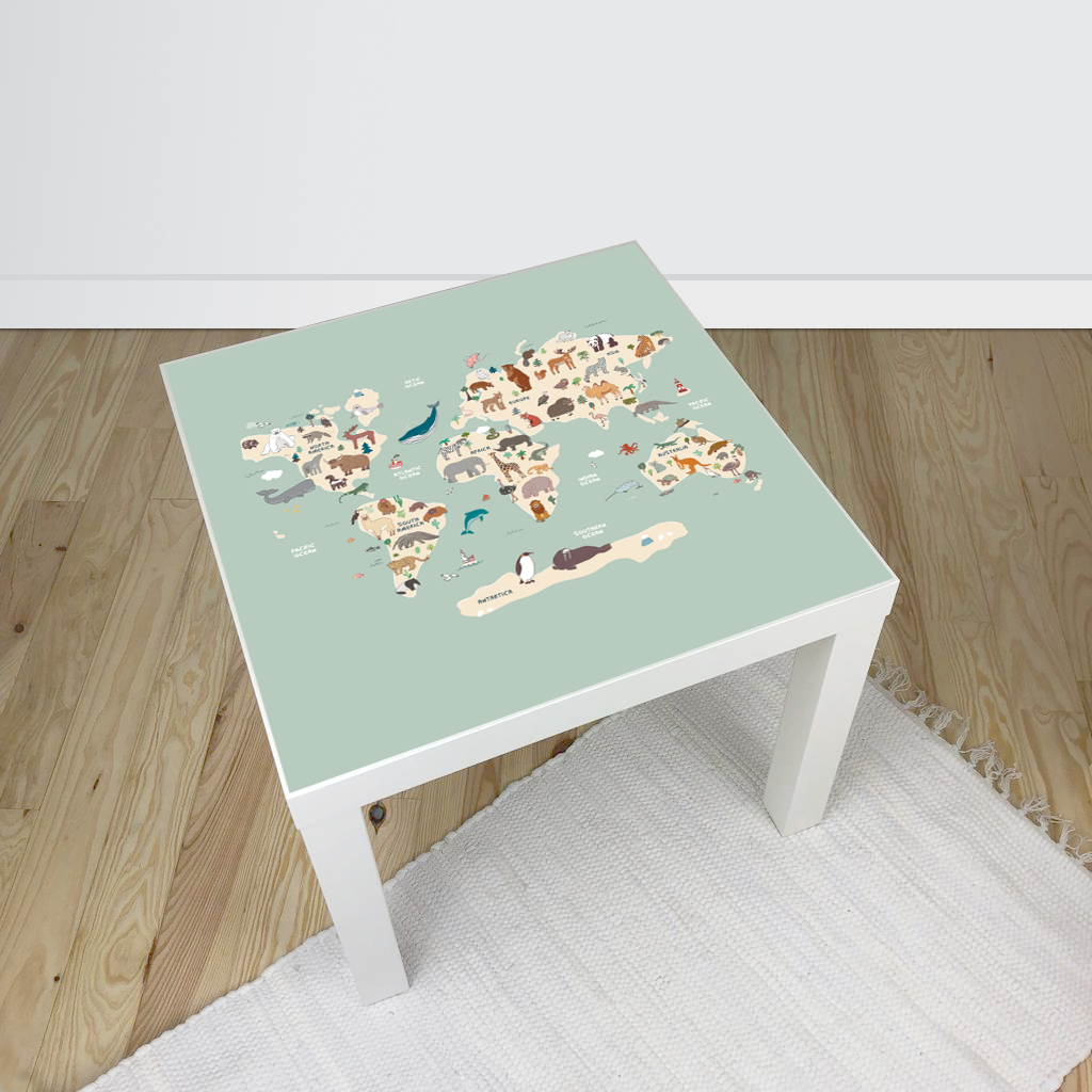 World Map Sticker for IKEA Lack Table