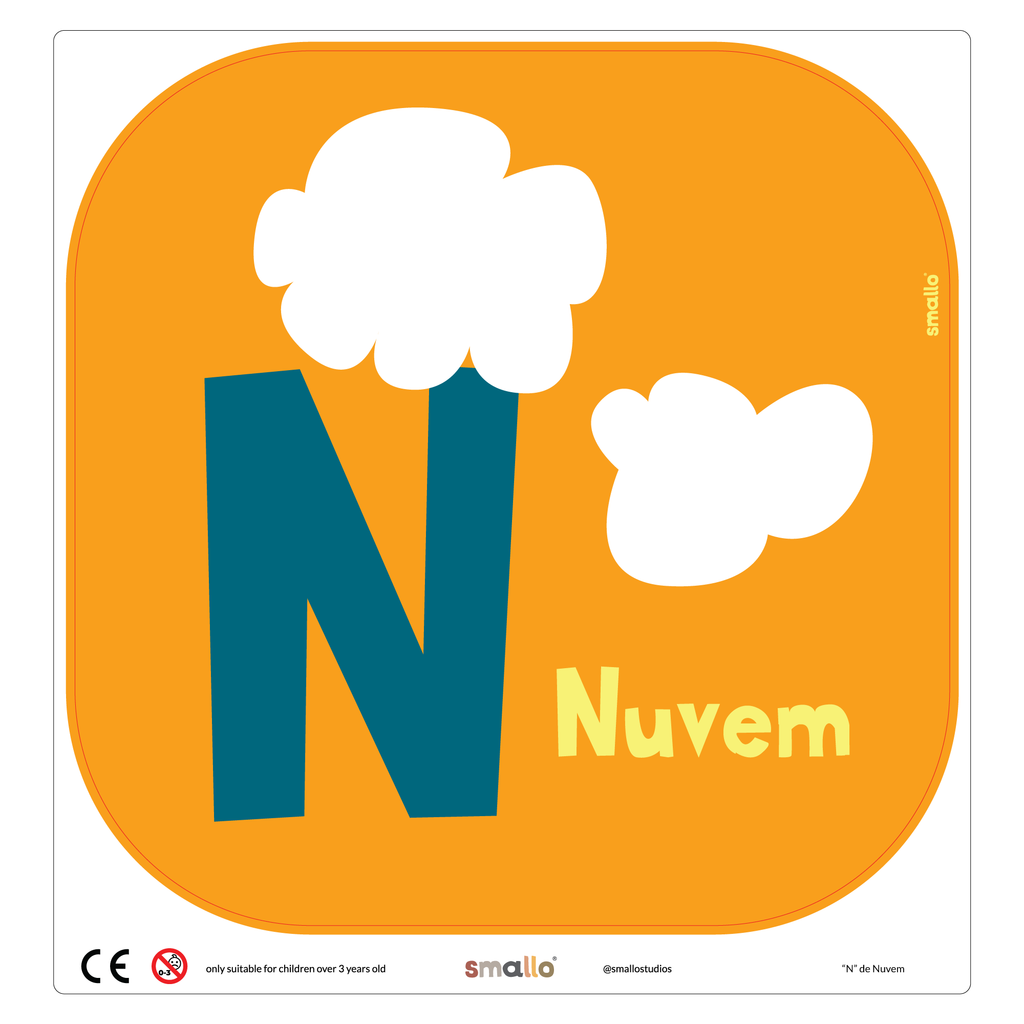 Letter N for Nuvem in Portuguese for Flisat Stool