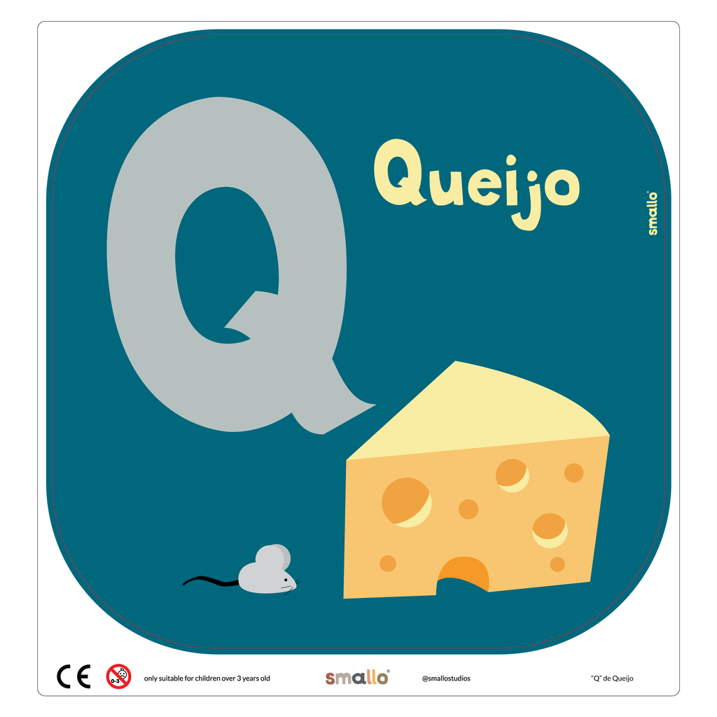 Letter Q for Queijo in Portuguese for Flisat Stool