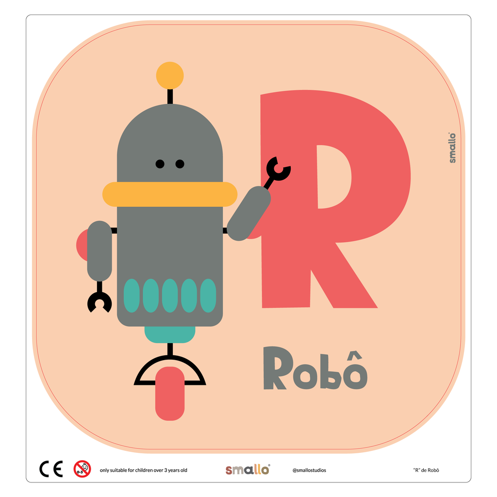 Letter R for Robô in Portuguese for Flisat Stool