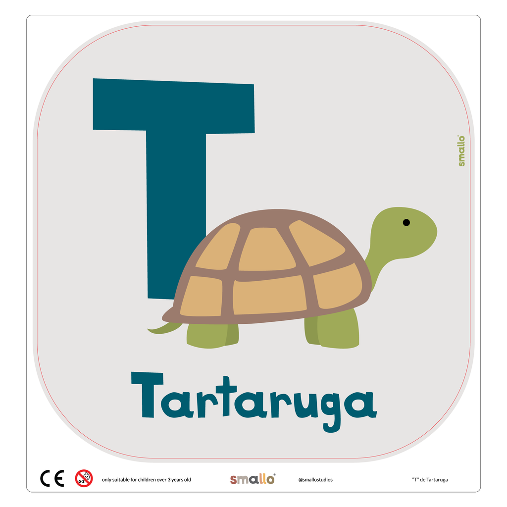 Letter T for Tartaruga in Portuguese for Flisat Stool