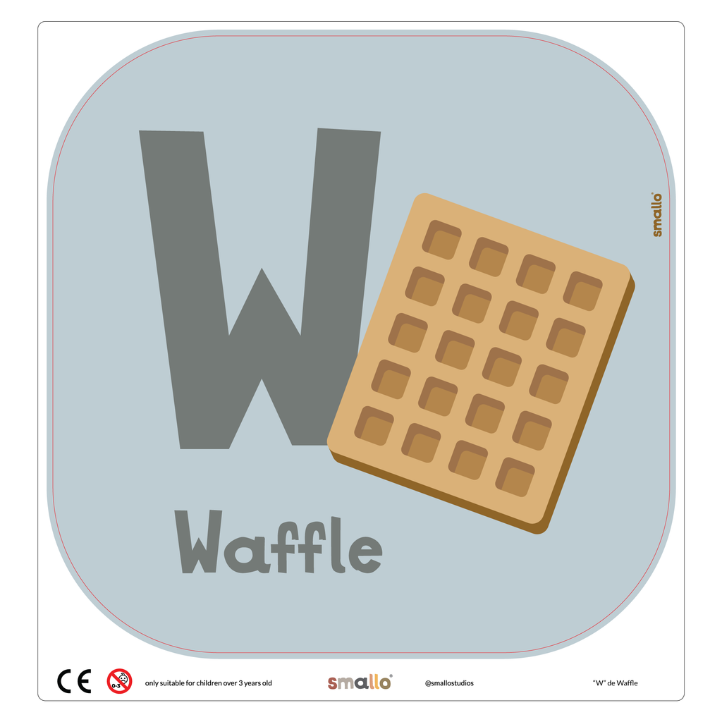 Letter W for Waffle in Portuguese for Flisat Stool