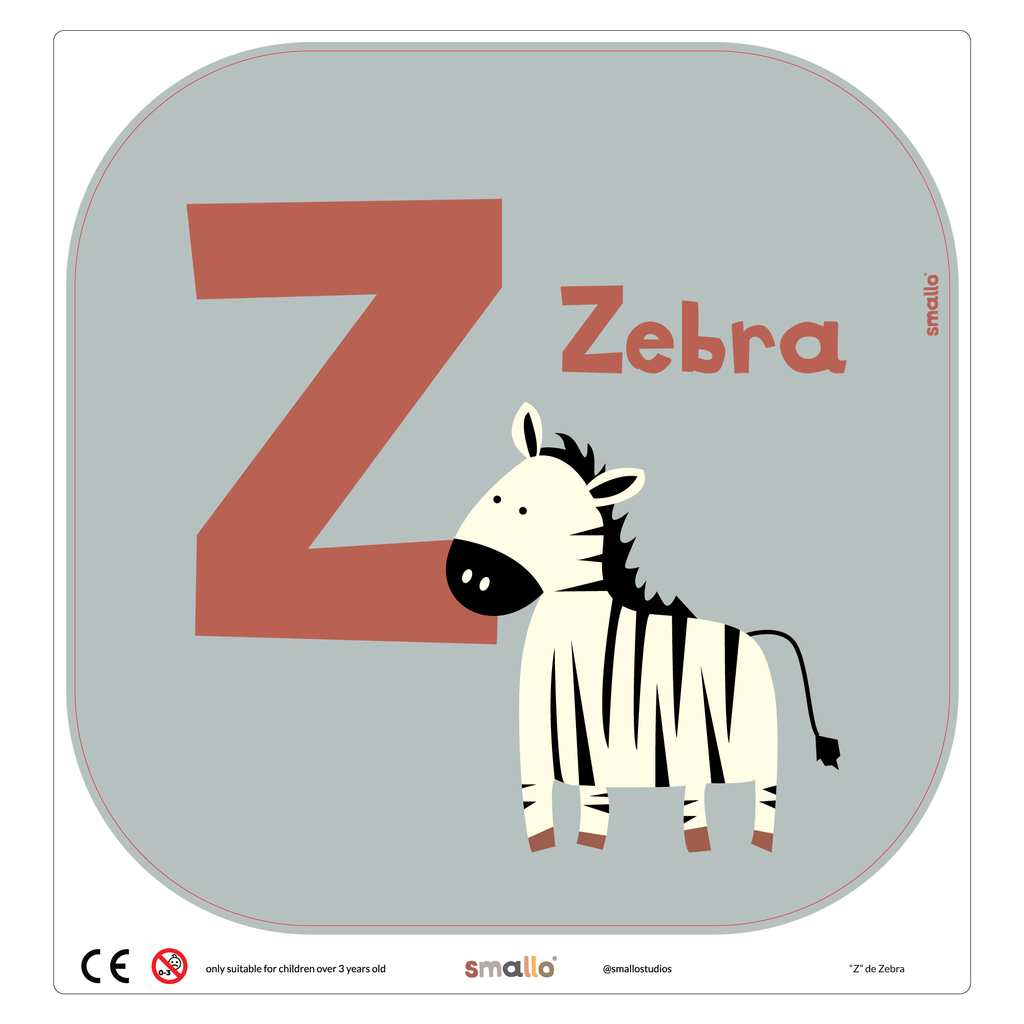 Letter Z for Zebra in Portuguese for Flisat Stool