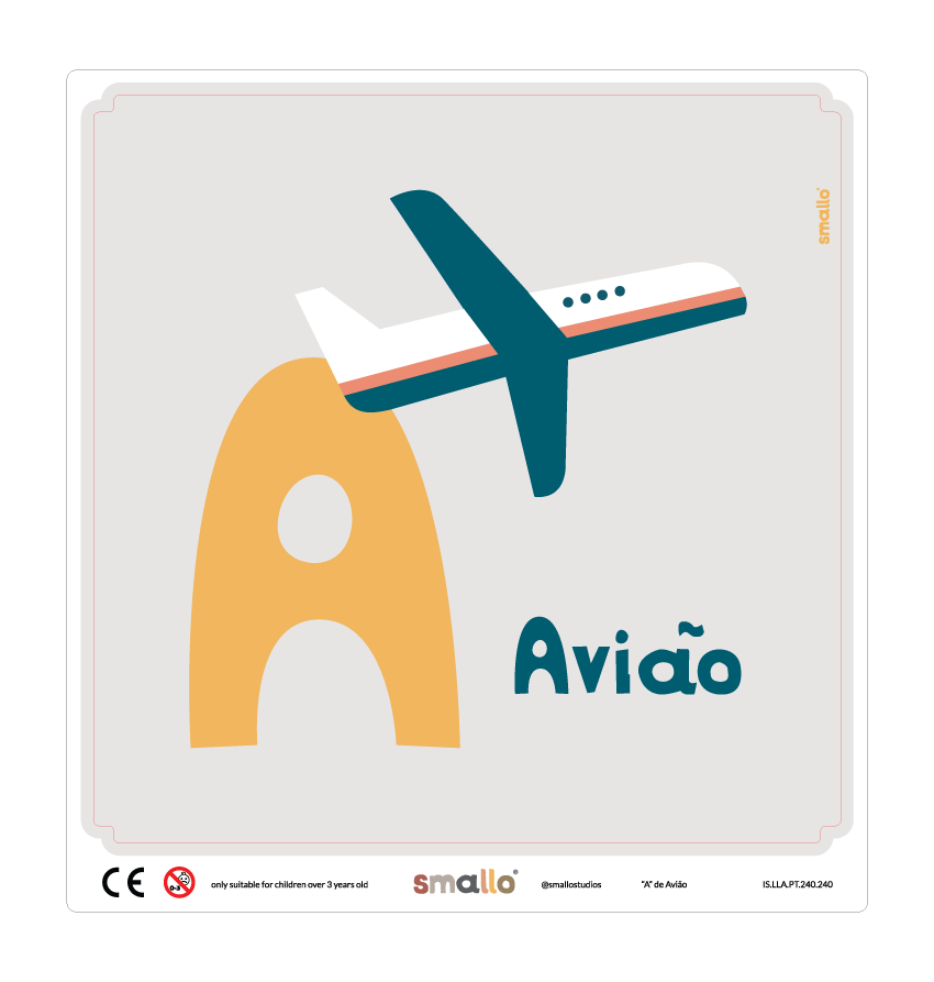 A de Avião Sticker in Portuguese for IKEA LATT