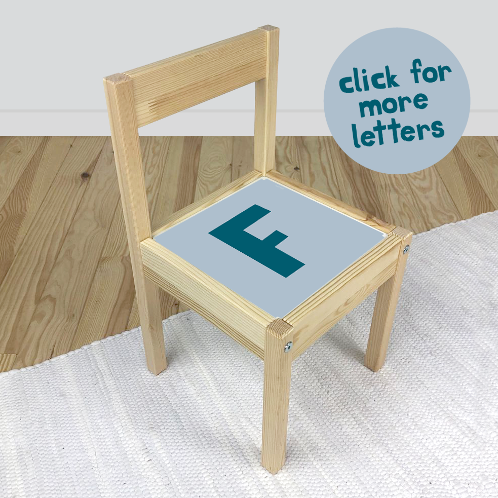 Letter F in Blue for IKEA Latt Chair