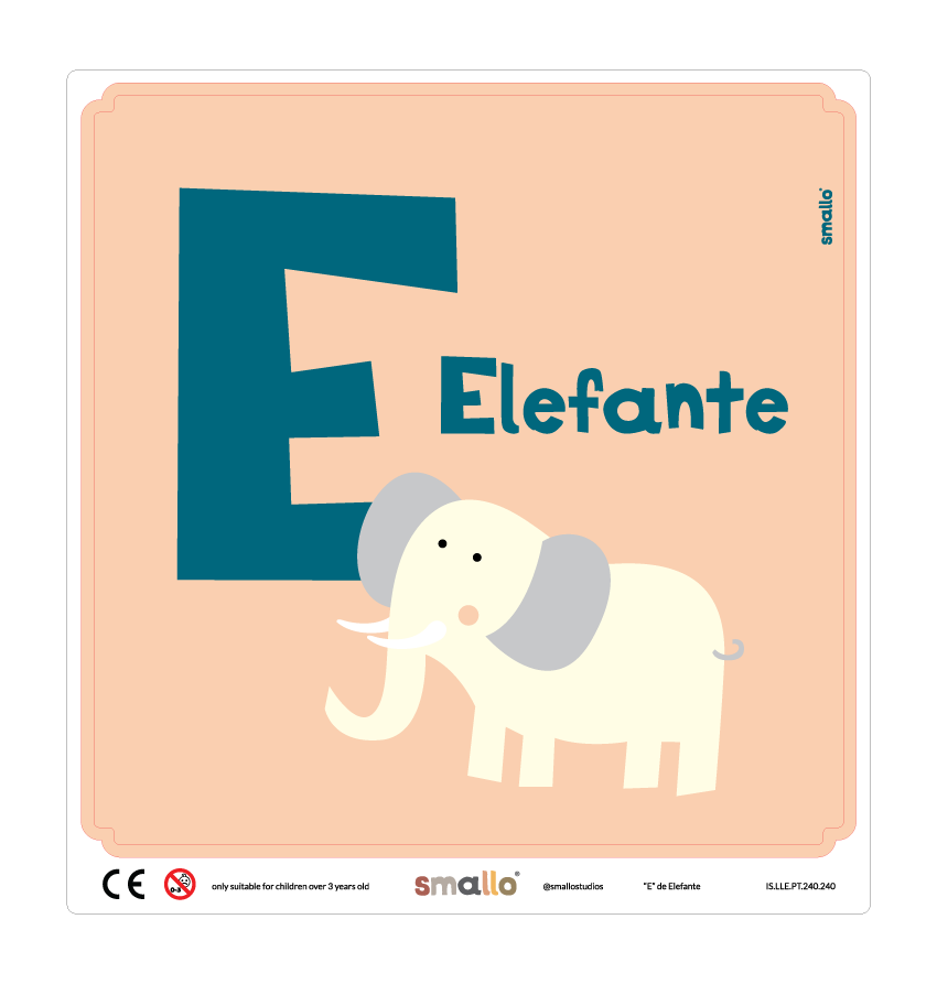 E de Elefante Sticker in Portuguese for IKEA LATT