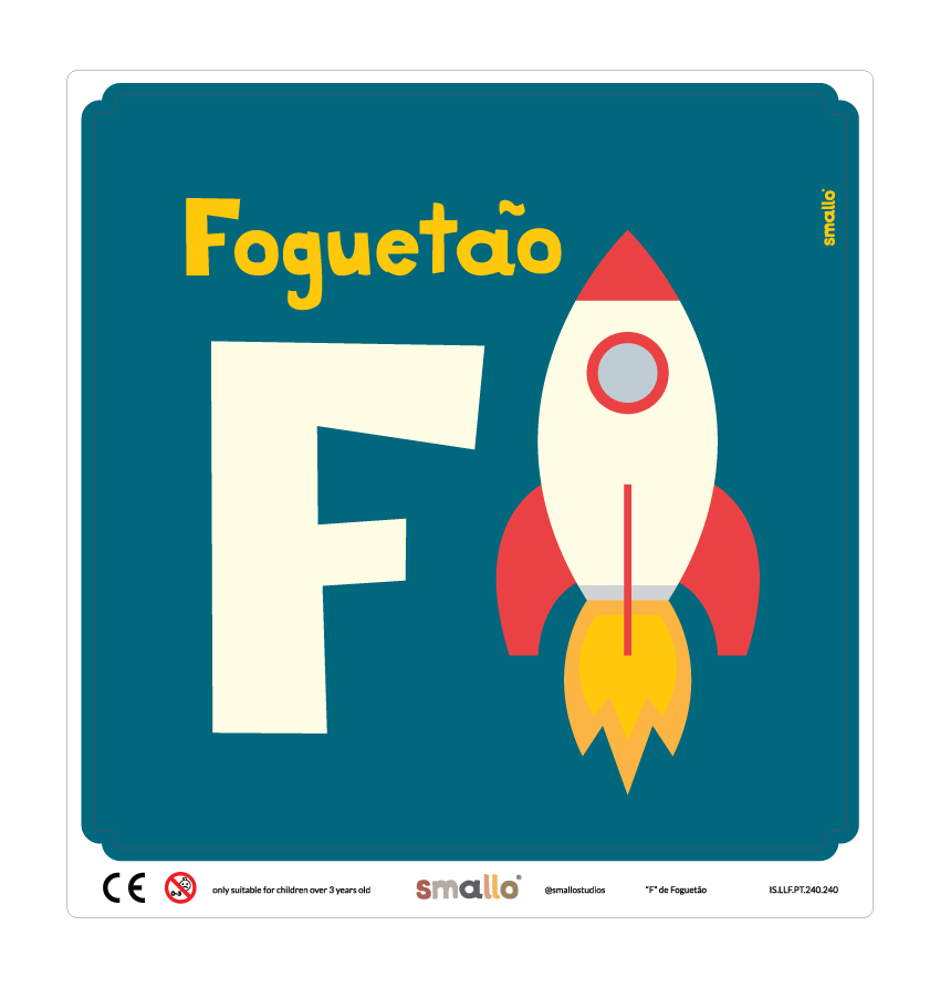 F de Foguetão Sticker in Portuguese for IKEA LATT