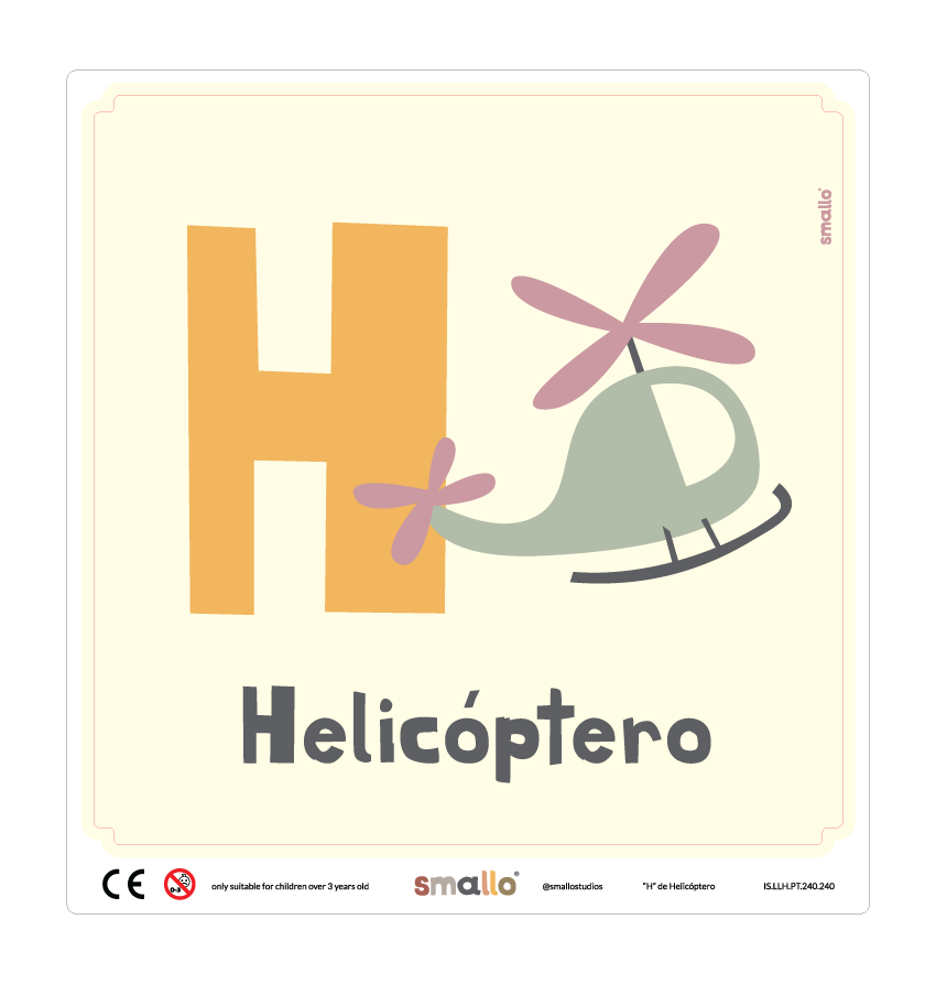 H de Helicóptero Sticker in Portuguese for IKEA LATT