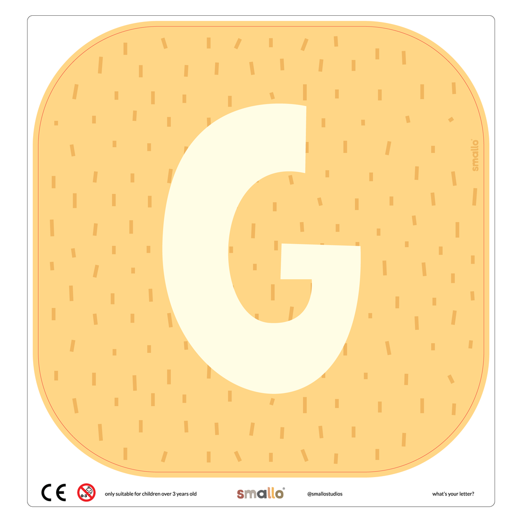 Letter G in Yellow with Sparks for Flisat Stool