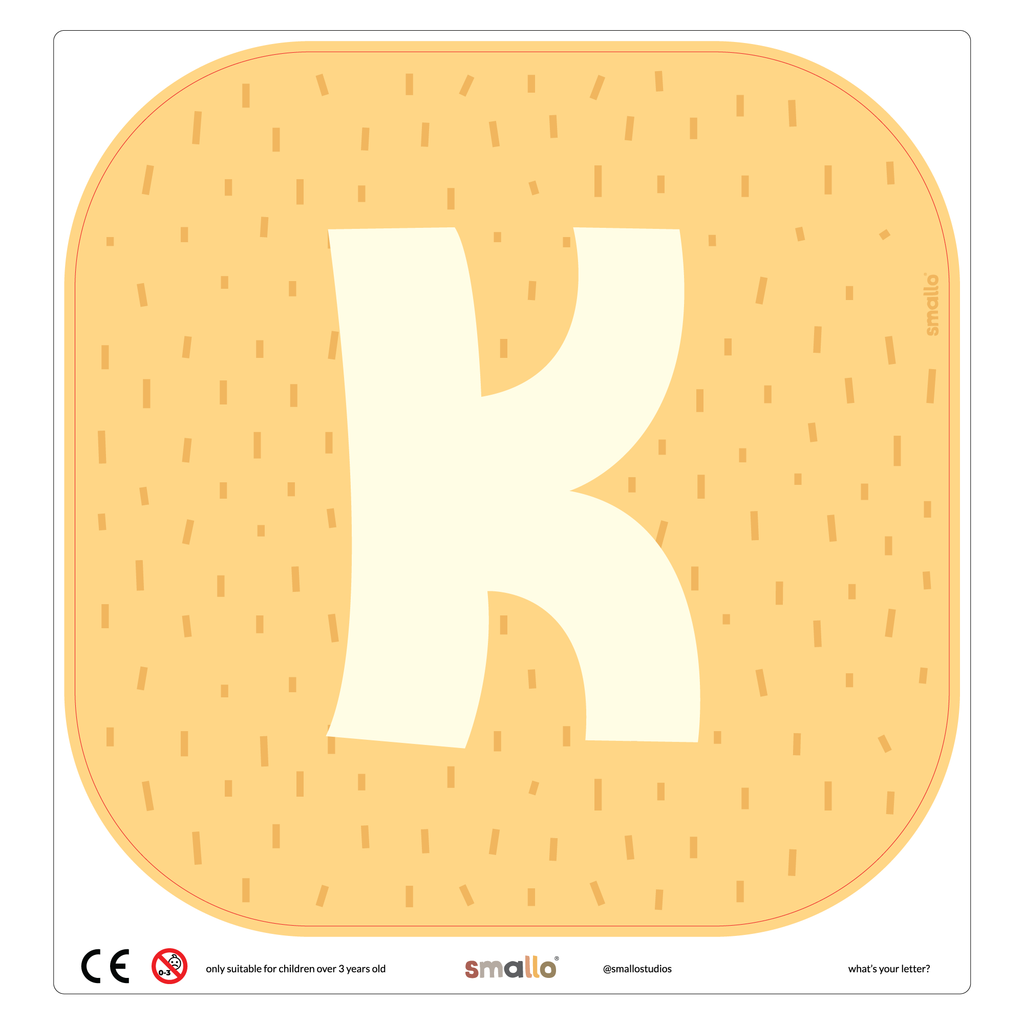 Letter K in Yellow with Sparks for Flisat Stool