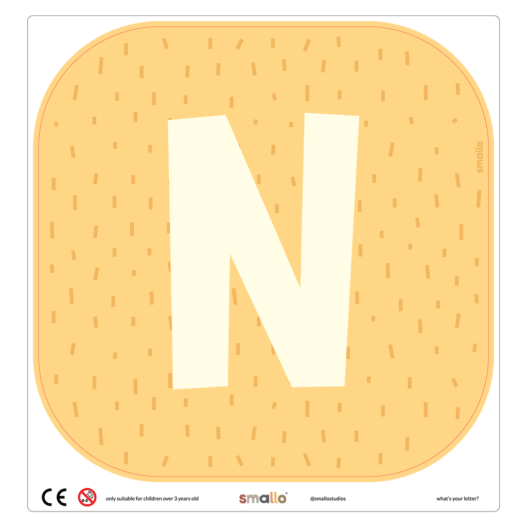 Letter N in Yellow with Sparks for Flisat Stool