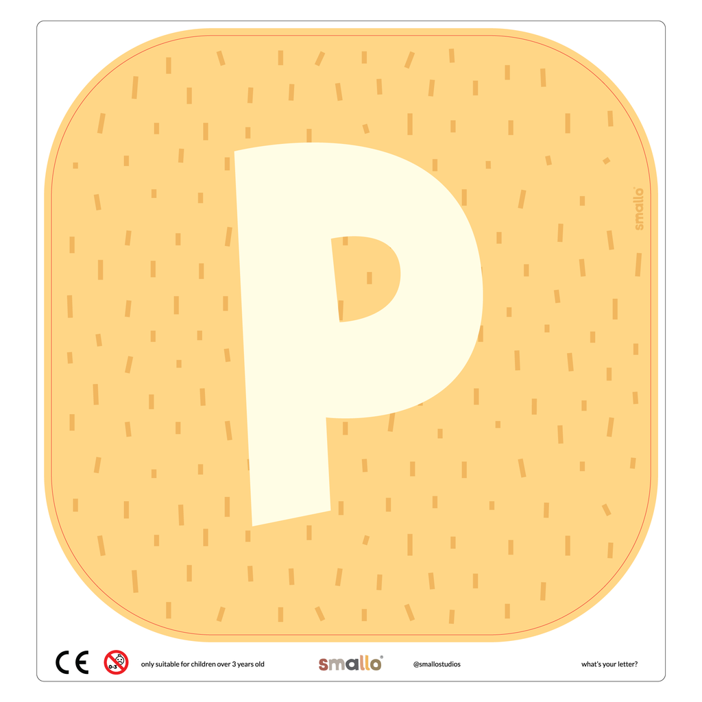 Letter P in Yellow with Sparks for Flisat Stool