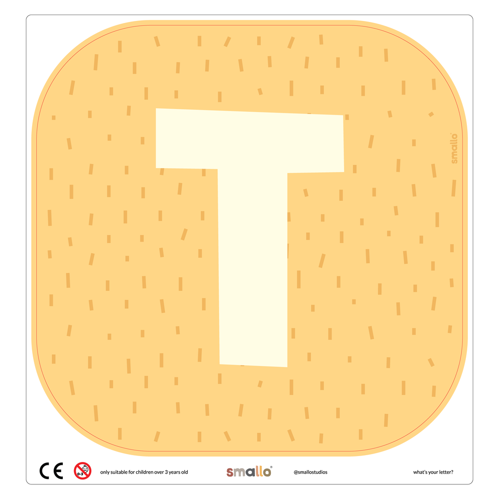 Letter T in Yellow with Sparks for Flisat Stool