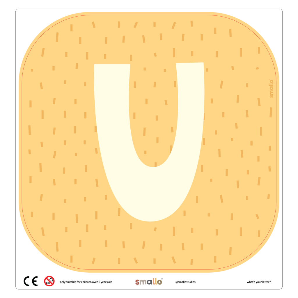 Letter U in Yellow with Sparks for Flisat Stool