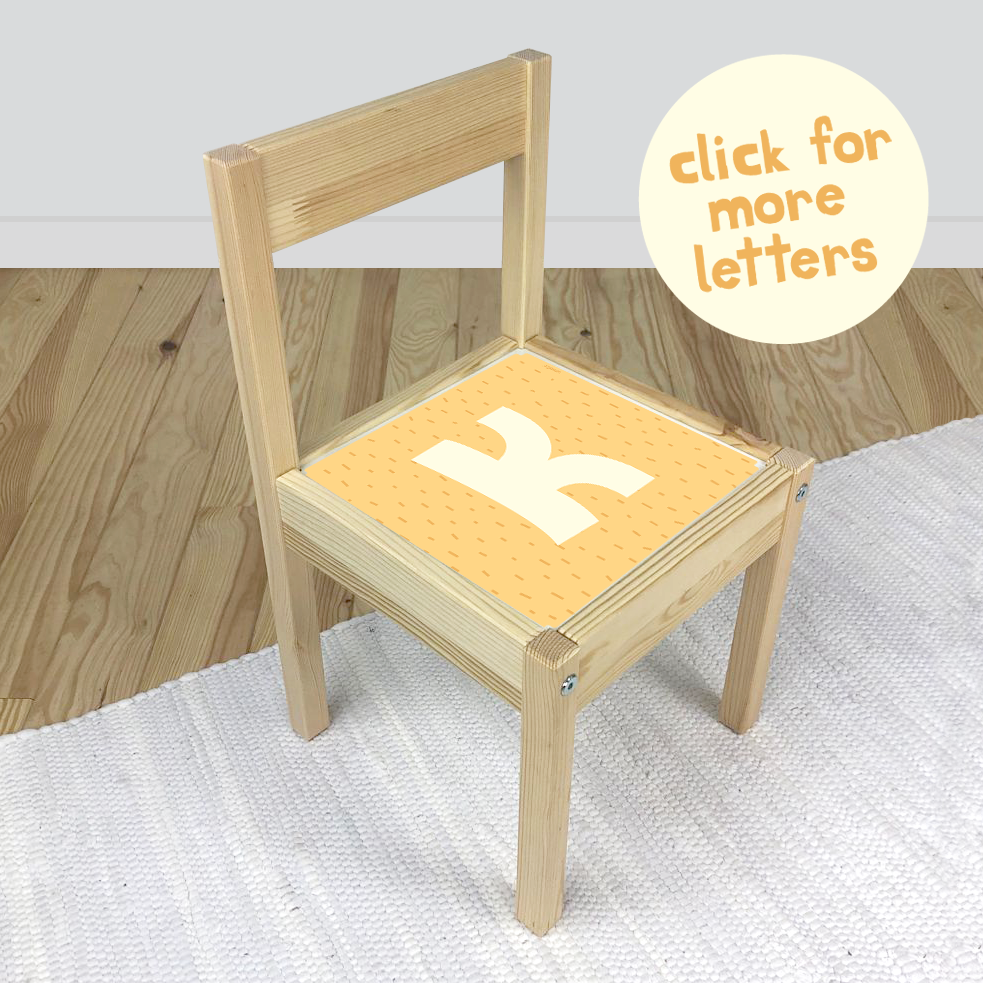 Letter K Sticker in Yellow Sparks for IKEA LATT