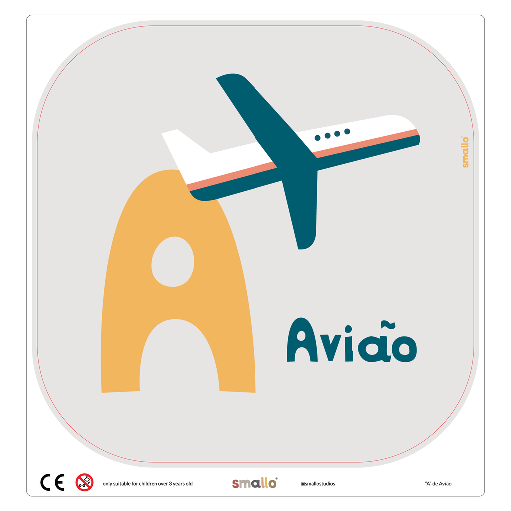 Letter A for Avião in Portuguese for Flisat Stool