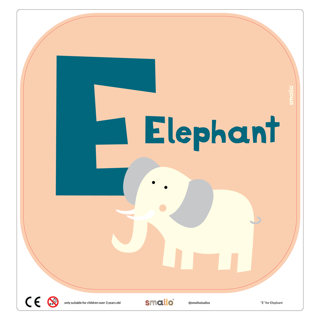 Letter E for Elephant for Flisat Stool