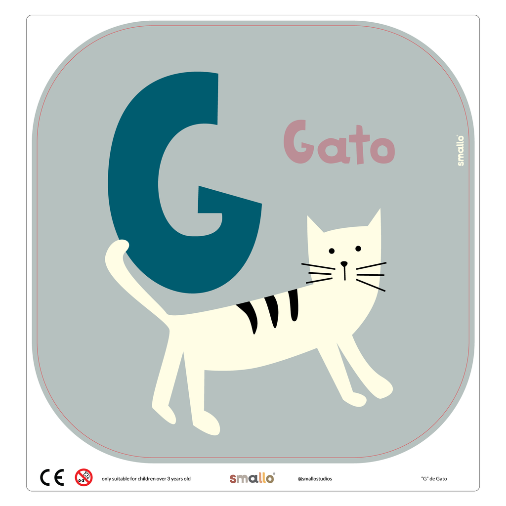 Letter G for Gato in Portuguese for Flisat Stool