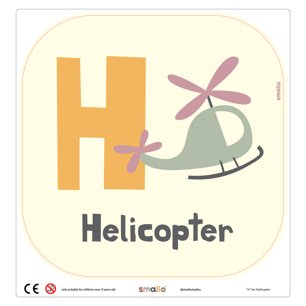 Letter H for Helicopter for Flisat Stool