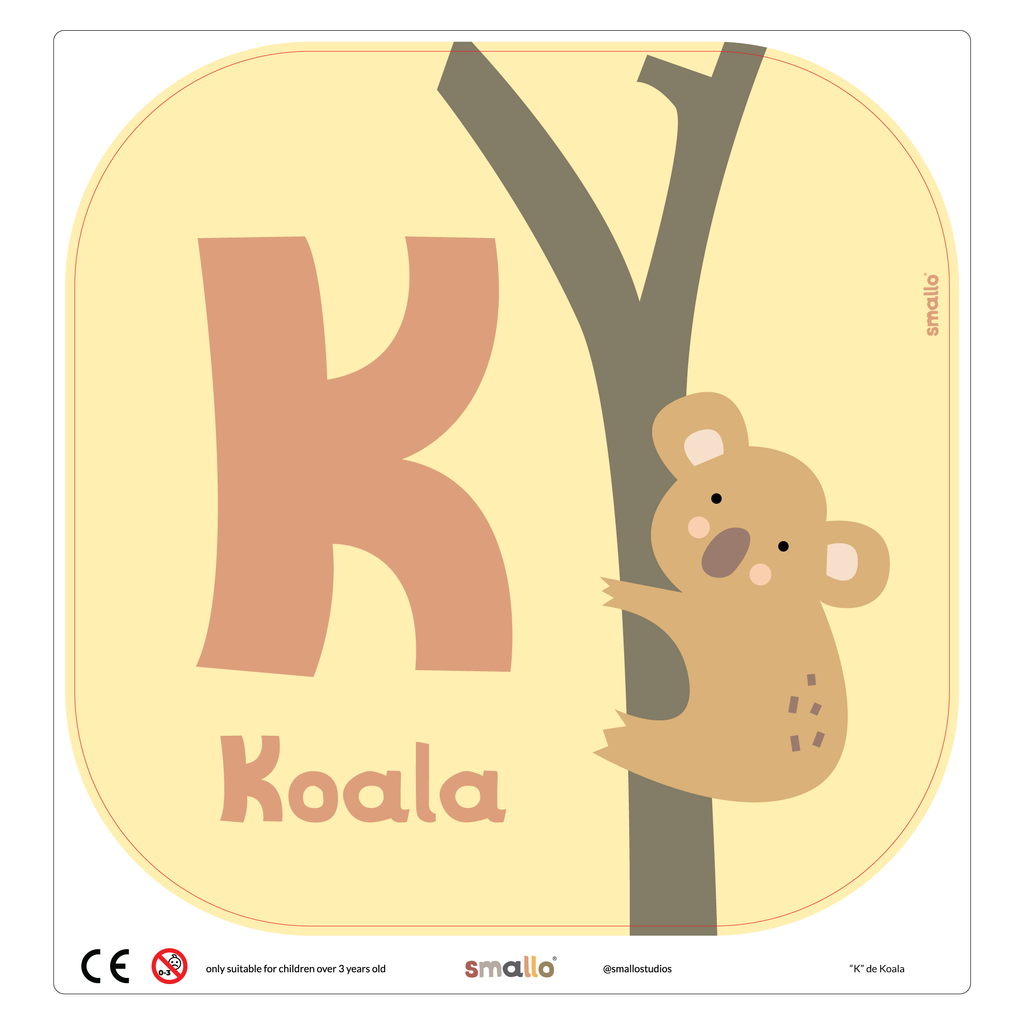 Letter K for Koala in Portuguese for Flisat Stool