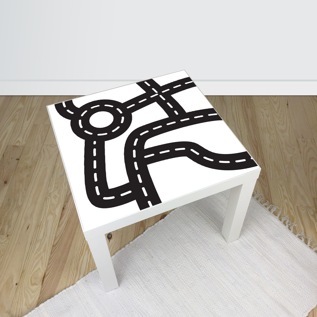 Black Roads Sticker for IKEA Lack Table
