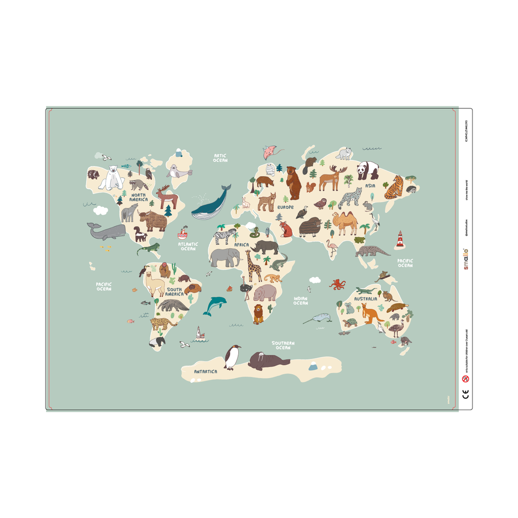 World Map Sticker for IKEA Latt 