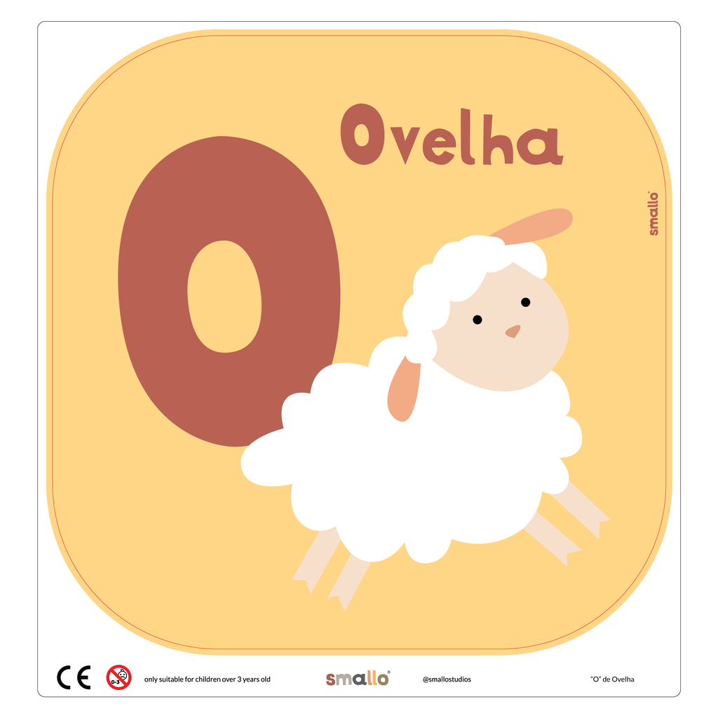 Letter O for Ovelha in Portuguese for Flisat Stool