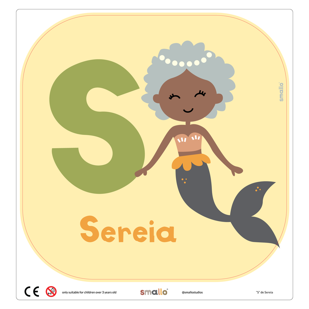 Letter S for Sereia in Portuguese for Flisat Stool