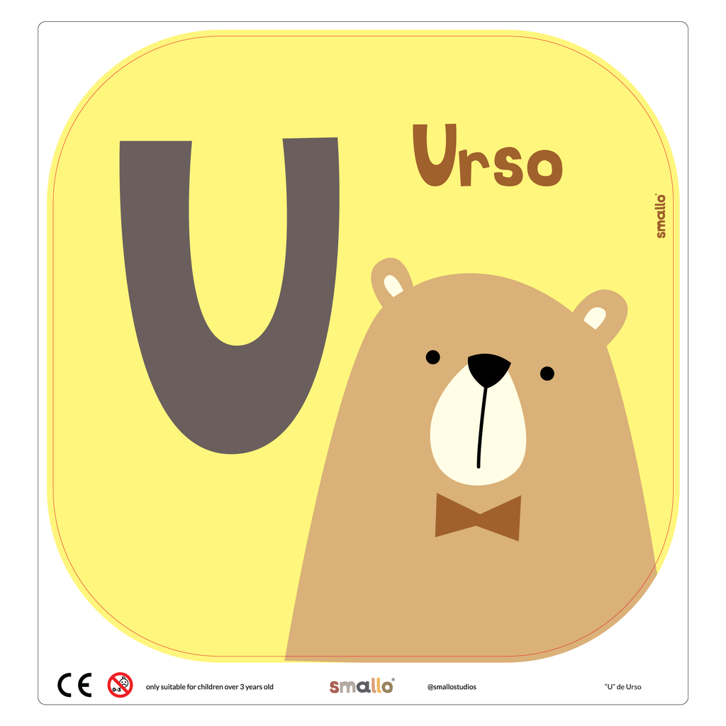 Letter U for Urso in Portuguese for Flisat Stool