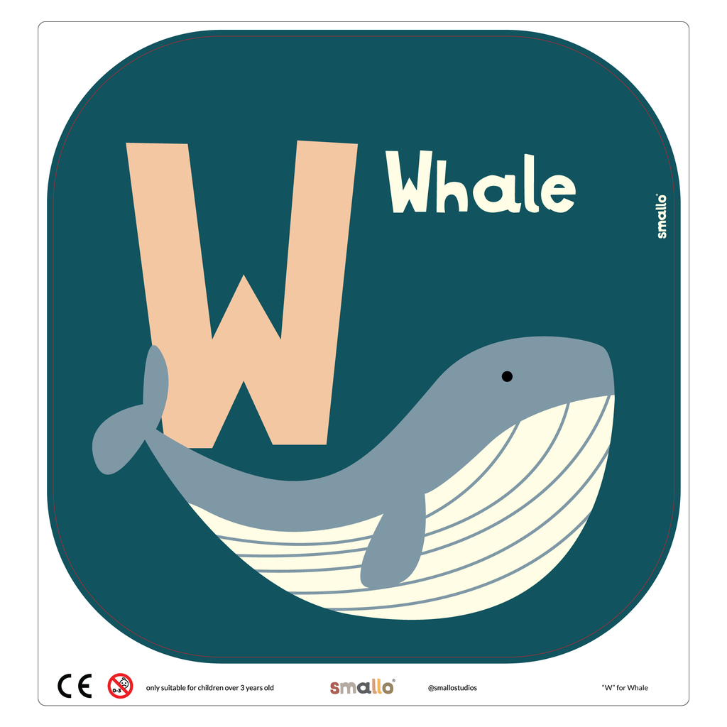 Letter W for Whale for Flisat Stool