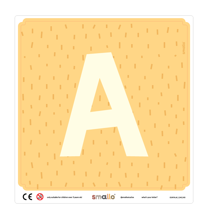 Letter A Sticker in Yellow Sparks for IKEA LATT