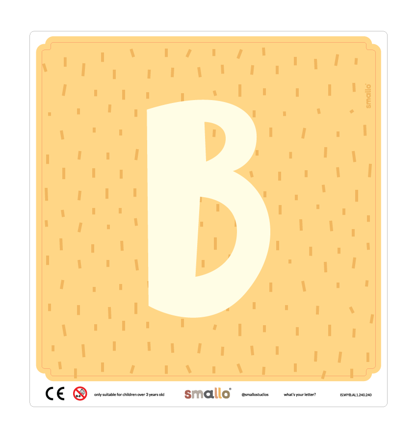 Letter B Sticker in Yellow Sparks for IKEA LATT