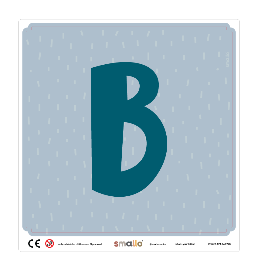 Letter B Sticker in Blue with sparks for Latt Chair