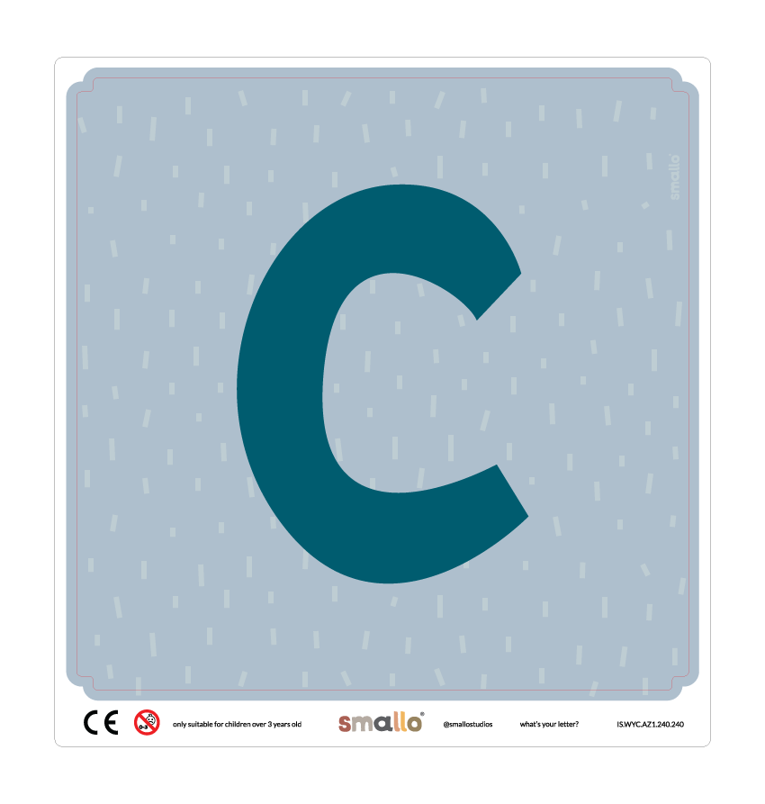 Letter C Sticker in Blue with sparks for Latt Chair