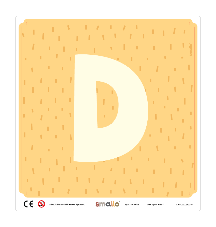 Letter D Sticker in Yellow Sparks for IKEA LATT