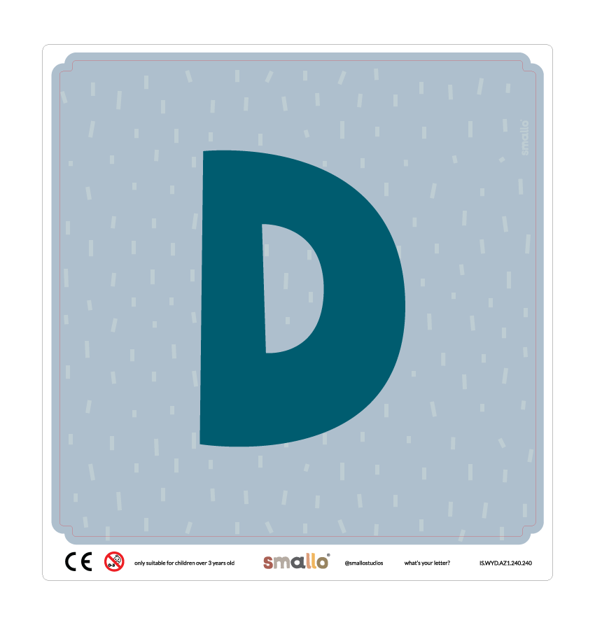 Letter D Sticker in Blue with sparks for Latt Chair