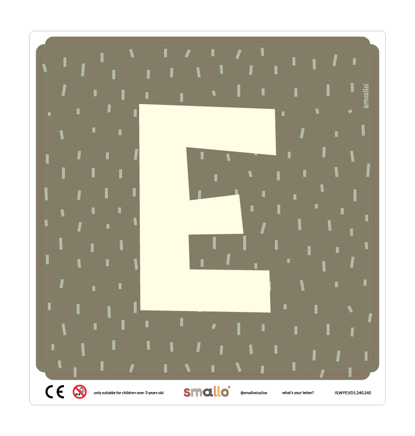 Letter E sticker in Green Sparks for Latt Chair