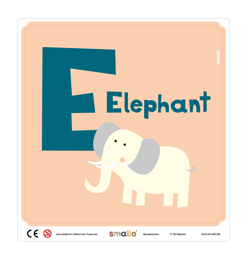 E for Elephant Sticker for IKEA LATT Chair
