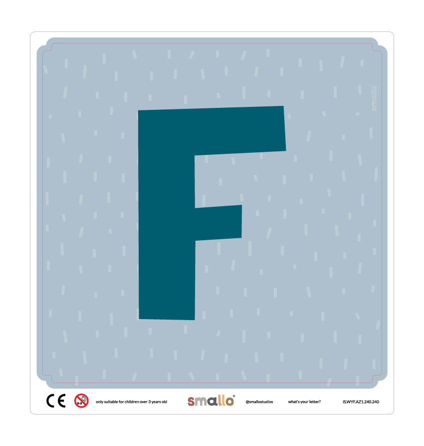 Letter F Sticker in Blue with sparks for Latt Chair