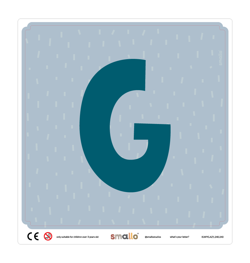 Letter G Sticker in Blue with sparks for Latt Chair