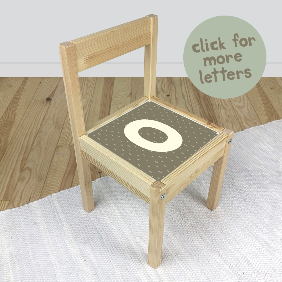 Letter O sticker in Green with Sparks for Latt Chair
