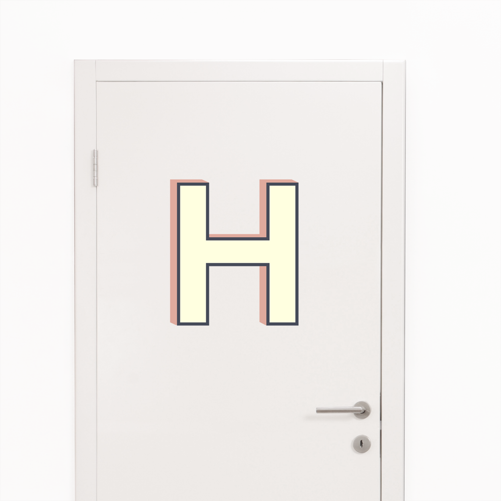 Letter H in salmon - wall sticker