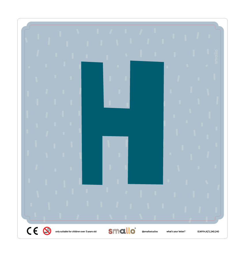 Letter H Sticker in Blue with sparks for Latt Chair