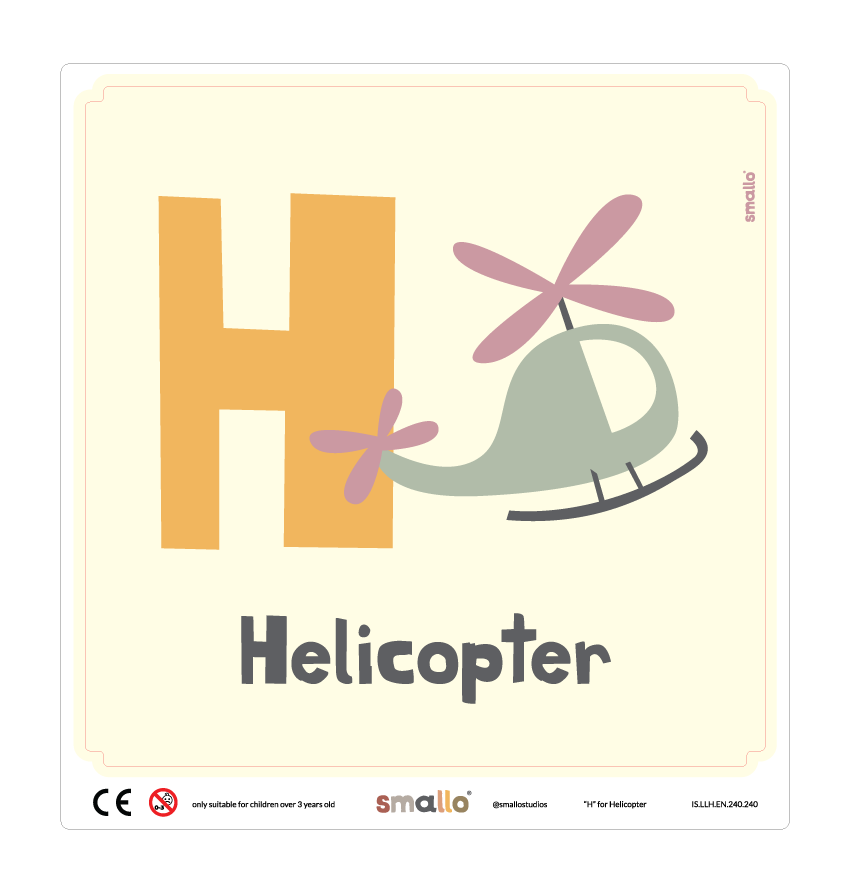 H for Helicopter Sticker for IKEA LATT Chair