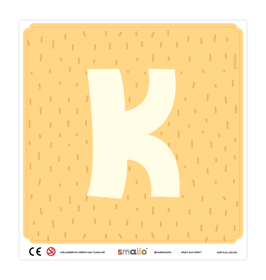 Letter K Sticker in Yellow Sparks for IKEA LATT