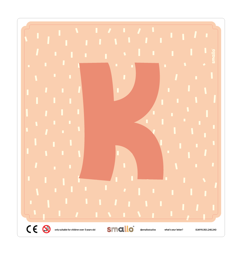 Letter K Sticker in Salmon Sparks for IKEA LATT